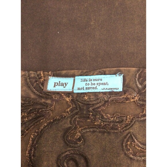 Roar Shirt Men’s Size L Brown Distressed Western Pattern Button Down Long Sleeve - Picture 5 of 11